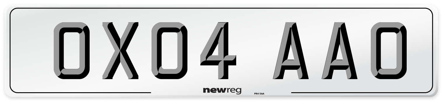 OX04 AAO Number Plate from New Reg